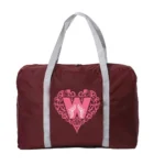 Travel Bag Luggage Handbags Large Capacity Organizers Foldable Clothes Storage Wine Red Duffle Carry Bags Love Letter Series - Image 7