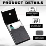 Business Card Holder PU Leather Business Card Case Name Cards Wallet Slim Metal Pocket Card Organizer Gifts for Men Women Office - Image 5