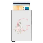 Rfid Credit Card Holder Metal Ultra-thin Anti-theft Man Wallet Pop-up Minimalist Wallet Silver Metal Wallet ,Pink Flower Pattern - Image 21