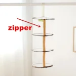 3/4 Shelf Foldable Toy Hanging Storage Net Organizer Space Saving for Kids Room Zipper Bra Drying Basket Mesh Stoage Bag Cage - Image 7