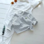 Striped Cute Baby Long Sleeved T-shirt Children Clothes Tops Boy's Sweatshirt Kids O-neck Pullover Blouse 1 2 3 4 5 6years - Image 3