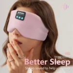 Sleeping Headphones Bluetooth Eye Mask for Women Men, Wireless Music Blackout Masks for Side Sleepers Insomnia Travel Gift - Image 4