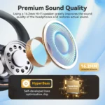 Wireless Headphones Bluetooth 5.3 Air Conduction Earphones With Boom Mic Dual Connect Open-ear Earbuds HyperBass Sports Headset - Image 2