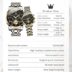 OLEVS Top Luxury Brand Quartz Couple Watch Waterproof Watch Lover Gift Nightglow Classic Date Week Clock His or Her Set Watch - Image 6