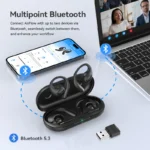Wireless Headphones Bluetooth 5.3 Air Conduction Earphones With Boom Mic Dual Connect Open-ear Earbuds HyperBass Sports Headset - Image 5