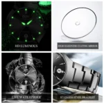 OPK 8105 Couple Quartz Watch Classic Fashion Waterproof Glow Tungsten Steel Band Luxury Date Week Men's and Women's Couple Watch - Image 6