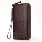 Men's Long Handbag Business Vintage Cow Leather Man Wallet  Brand Long Wallet For Man And Woman Oil Wax Zipper Bag Male Purse - Image 7