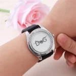 Luxury Brand DQG Women's Watch Leather Strap Rhinestone Inlay Dial Fashion Quartz Watch for Women Gift Clock - Image 4
