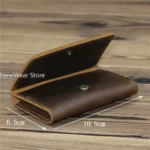 Vintage Card Holder Men Genuine Leather Credit Card Holder Small Wallet Money Bag ID Card Case Mini Purse for Male Tarjetero New - Image 2