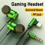 For Galaxy 90° Jack Wired Gaming Headset HiFi Surround Sound With Mic 3.5mm Type C Music Headphones For Samsung S24 23 iPhone 15