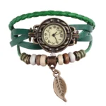 High Quality Women Genuine Leather Vintage Quartz Dress Watch Bracelet Wristwatches Watch Women Luxury Watch - Image 2