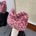 Y2k Korean Plush Retro Leopard Print Bags for Women Underarm Bags Leopard Zebra Pattern Fluffy Tote Bags Small Purses Handbags - Image 8