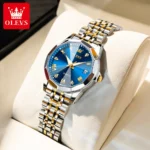 OLEVS 9931 Diamond Roman Scale Watch For Men Women Rhombus Mirror Auto Date Couple Watches Luxury Waterproof Original Hand Clock - Image 12