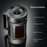 Household French Filter Pressure Pot Brewing Pot Appliance Filter Cup Tea Maker Glass Pressure Coffee Filter Coffee Pot - Image 3