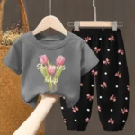 Summer Sets Children's Clothing Girls Kids Toddler Clothes Cute Fashion T-shirt Top Pants 2PCS Baby Girl Clothes - Image 8