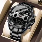 POEDAGAR LED Luxury Men Watch Sports Dual Time Display Digital Luminous Week Date Man Wristwatch Electronic Quartz Men's Watches - Image 7