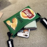 Funny Potato Chips Crossbody Handbag Women Canvas Shoulder Bag Mini Cartoon Printing Girl Envelope Bags Female Clutch Cute Purse - Image 2