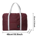 Travel Bag Luggage Handbags Large Capacity Organizers Foldable Clothes Storage Wine Red Duffle Carry Bags Love Letter Series - Image 2