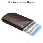 Anti Rfid Carbon Fiber ID Credit Card Holder Men Wallets Mini Automatic Pop up Bank Cardholder Case Minimalist Vallet Choice - Image 14