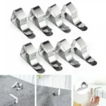6Pcs Picnic Table Cloth Holders Table Cloth Cover Clamps Stainless Steel Tablecloth Clips for Outdoor Parties Weddings Camping