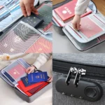 Men Briefcase Handbag Outdoor Travel Credentials Luggage Storage Bag Women Waterproof Text Letter Print Documents Organizer Case - Image 6