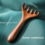 Wooden Meridian Massage Comb Anti-static 6-Claw Head Massager Promote Blood Circulation Body Gua Sha Tool Head Massage Brush - Image 4
