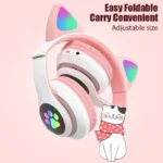 JST-28 Wireless Headphones Cat Ears Bluetooth Earphones Stereo Music Earbuds Bluetooth Sports Gaming Headset with Mic for Phones - Image 4