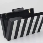 Crossbody Bags Box Pearlescent Chain Square Clutch Small Acrylic Patchwork New Shoulder Evening Light Blue Party Bag Women's Bag - Image 3
