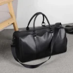 Retro New Short Trip Bag Large Capacity Sports Motorcycle Training Pu Waterproof Leisure Fitness Bag - Image 3