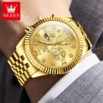 OLEVS 2932 Men Watch HD Night Light Waterproof Moonphase Men Watch Fashion Business Chronograph Luxury Brand Quartz Watch Reloj - Image 2