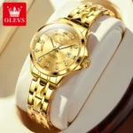 OLEVS Women‘s Watches Luxury Fashion Gold Small Wristwatch for Ladies Original Waterproof Rhombus Stainless Steel Strap Date - Image 10