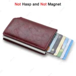 Anti Rfid Carbon Fiber ID Credit Card Holder Men Wallets Mini Automatic Pop up Bank Cardholder Case Minimalist Vallet Choice - Image 9