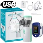Atomizer Health Care Products Fingertip Pulse Blood Oxygen Portable Nebulizer Mesh Nebulizer Handheld Medical Asthma Inhaler - Image 8