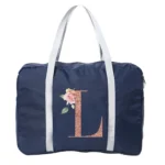 Duffle Bag Travel Storage Bag Set Clothes Tidy Organizer Business Trip Foldable Pouch Unisex Travel Kit Rose Gold Letter Series - Image 12