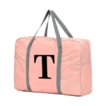 Travel Carry Bag Foldable Luggage Handbags Clothes Organizer 2024 Black Letter Pattern Series Women Weekend Travel Duffle Bag - Image 9