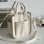 Women Crossbody Bags Canvas Solid Color Casual Tote Bag Messenger Bag Shoulder Bag Brand Designer Simplicity Girl's Shoulder Bag - Image 7