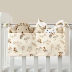 Baby bedside dual-pocket storage bag Portable diaper storage bag Newborn bedside multi-functional storage bag cute - Image 4