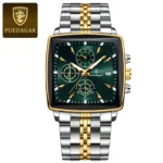POEDAGAR Business Men Clock Waterproof Luminous Calendar Chronograph Square Man Watch Stainless Steel Quartz Men's Watches Reloj - Image 10