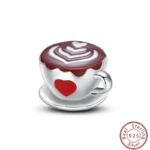Dessert Afternoon Tea Series 925 Silver Coffee Cake Pizza Fries Sweet Charms Beads 3mm DIY Fine Jewelry Making - Image 42