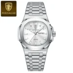 POEDAGAR Fashion Square Men Clock Waterproof Luminous Date Week Man Wristwatch High Quality Stainless Steel Quartz Men's Watches - Image 7