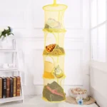 3/4 Shelf Foldable Toy Hanging Storage Net Organizer Space Saving for Kids Room Zipper Bra Drying Basket Mesh Stoage Bag Cage - Image 15