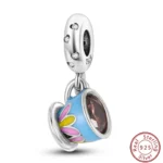 Dessert Afternoon Tea Series 925 Silver Coffee Cake Pizza Fries Sweet Charms Beads 3mm DIY Fine Jewelry Making - Image 50