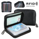 2023 New Mini Leather 20 Card Wallet Mini Leather Wallet Business Case Purse Holder RFID Blocking Carteira Masculina Porte Carte - Image 2