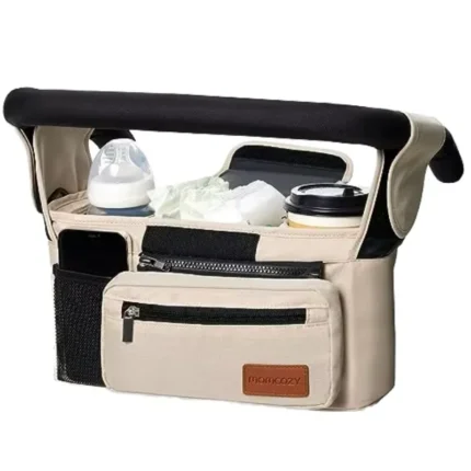 New Arrival Baby Stroller Organizer 2 Insulated Cup Holders Adjustable Shoulder Strap Custom Logo Stroller Caddy Made Polyester