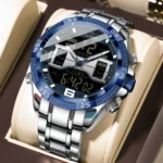 POEDAGAR LED Luxury Men Watch Sports Dual Time Display Digital Luminous Week Date Man Wristwatch Electronic Quartz Men's Watches - Image 8
