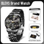 OLEVS 3673 Mens Watch Business Brand Quartz Watches Multifunctional Chronograph Waterproof Moon Phase Watch Mens Gifts Original - Image 2