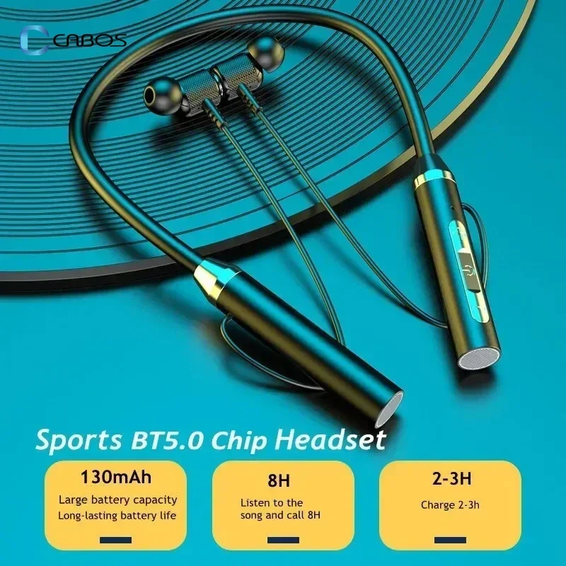 Sfdedaa96d2b94c50a189ec6f4d4afff5g.webp Silicone Hifi 12D Stereo Sports Headset Halter Waterproof Magnetic Earbuds Wireless Headphones Bluetooth 5.0 Neckband Earphones - Image 1