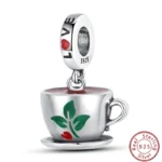 Dessert Afternoon Tea Series 925 Silver Coffee Cake Pizza Fries Sweet Charms Beads 3mm DIY Fine Jewelry Making - Image 43