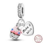 Dessert Afternoon Tea Series 925 Silver Coffee Cake Pizza Fries Sweet Charms Beads 3mm DIY Fine Jewelry Making - Image 66