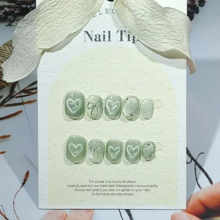 10pcs Festive Red Oval Short Press-On Nails with Cute Tomato Design Glossy Finish Holiday Nail Art Set for Women and Girls Wear - Image 9